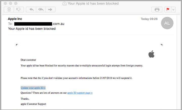 Apple Phishing Emails