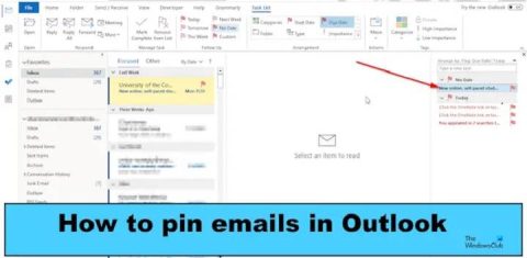 how to pin an email in outlook
