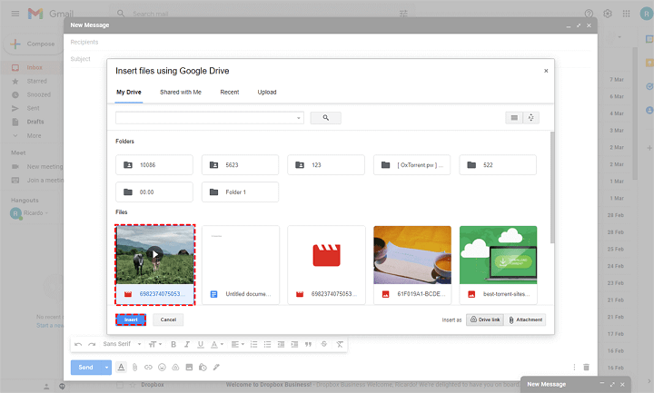 how to send large video files via email