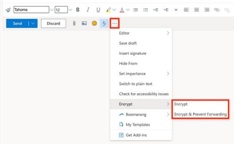 how to send secure email in outlook