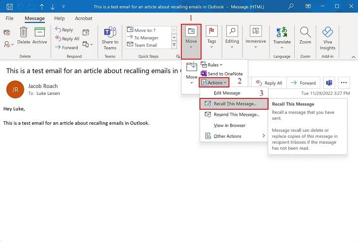 how to unsend email outlook