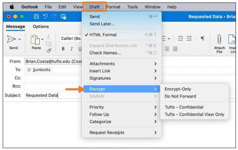 outlook encryption email