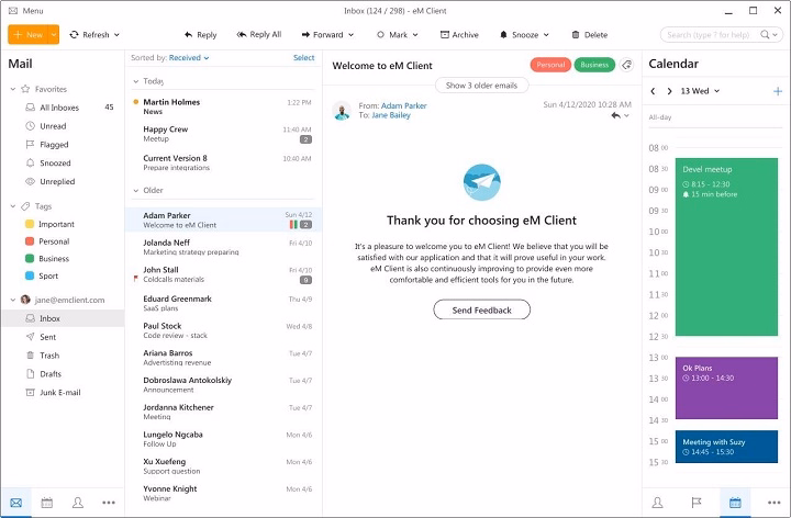 em client vs thunderbird