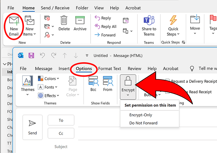 how to encrypt an email in outlook