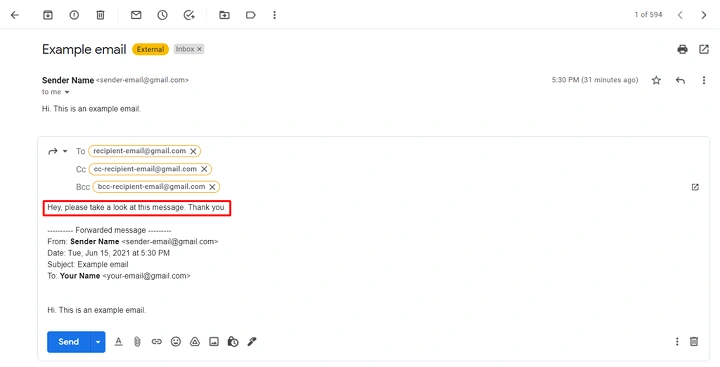if i forward an email will the sender know