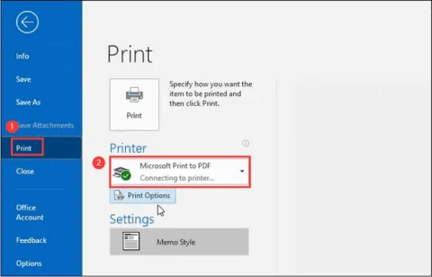 save outlook email as pdf