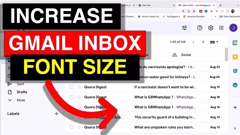 how to increase font size in gmail