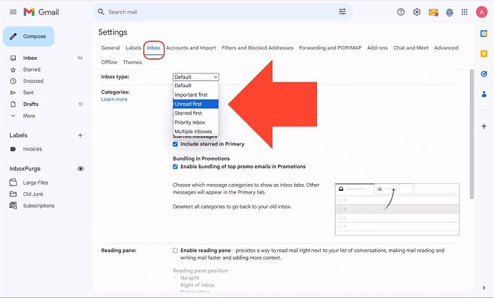 find unread emails in gmail