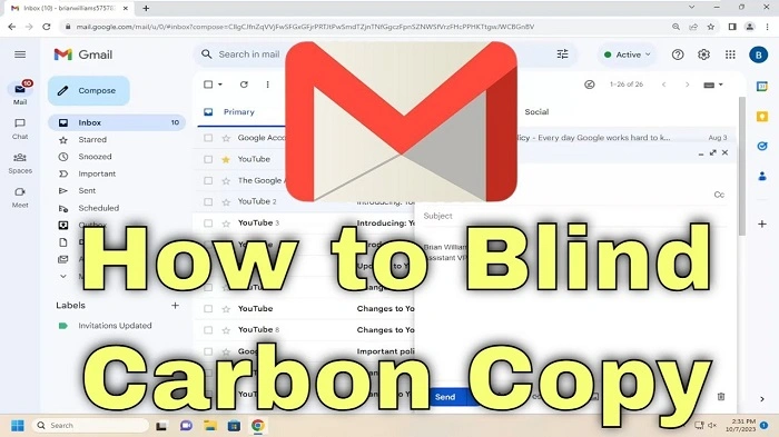 how to blind copy in gmail