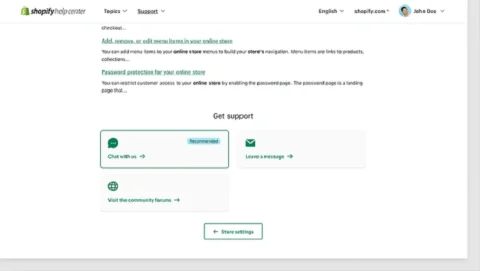 shopify support email
