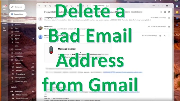 how to delete an email address from gmail