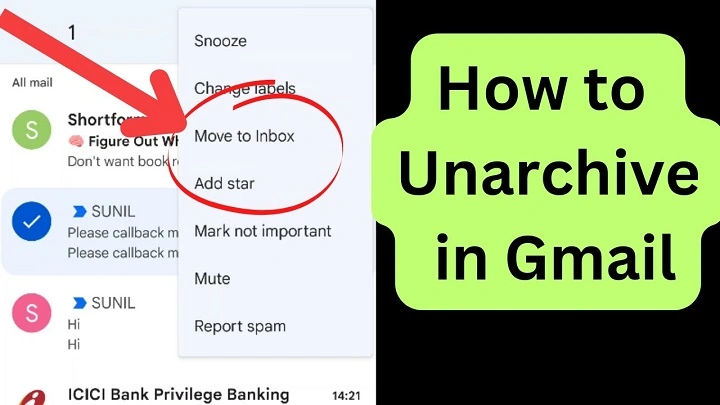 how do you unarchive an email